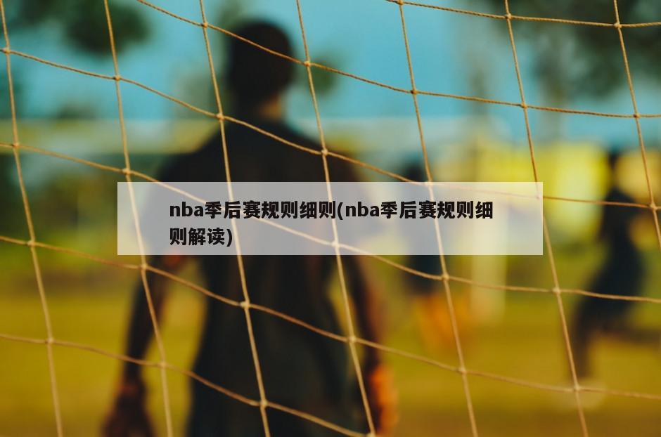 nba季后赛规则细则(nba季后赛规则细则解读)